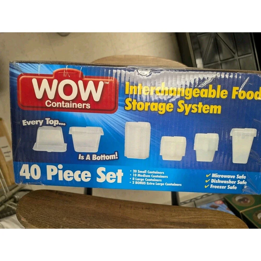 WOW Containers Interchangeable Food Storage System 40 Piece Set Clear Plastic